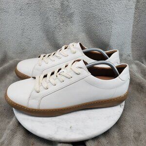 Moral Code Shoes Mens 10.5 White Leather Quintus Lace Up Low Top Sneakers